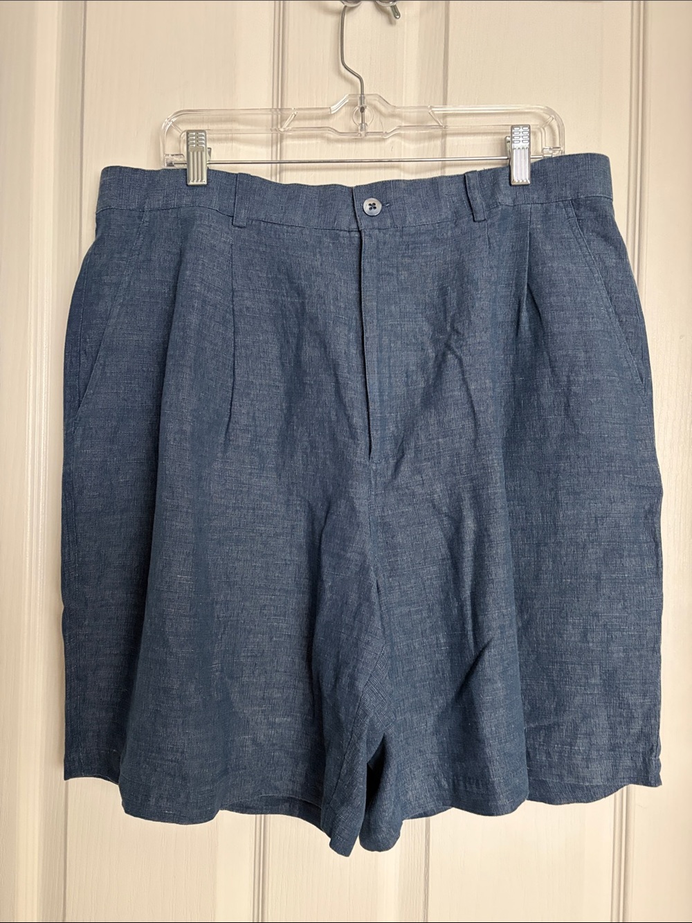 Pusser’s West Indies - Men's Blue Linen-Silk Blend Pleated Shorts